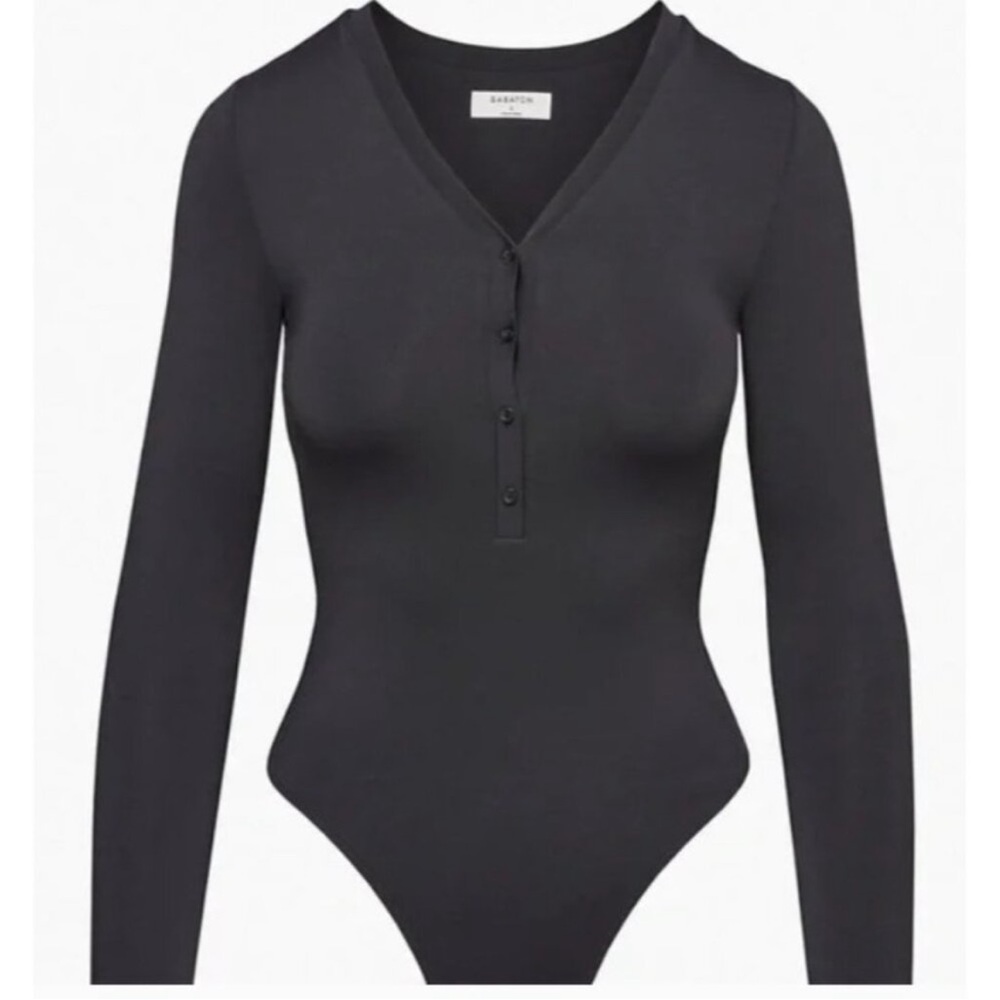 Aritzia Babylon Black Long Sleeve Bodysuit